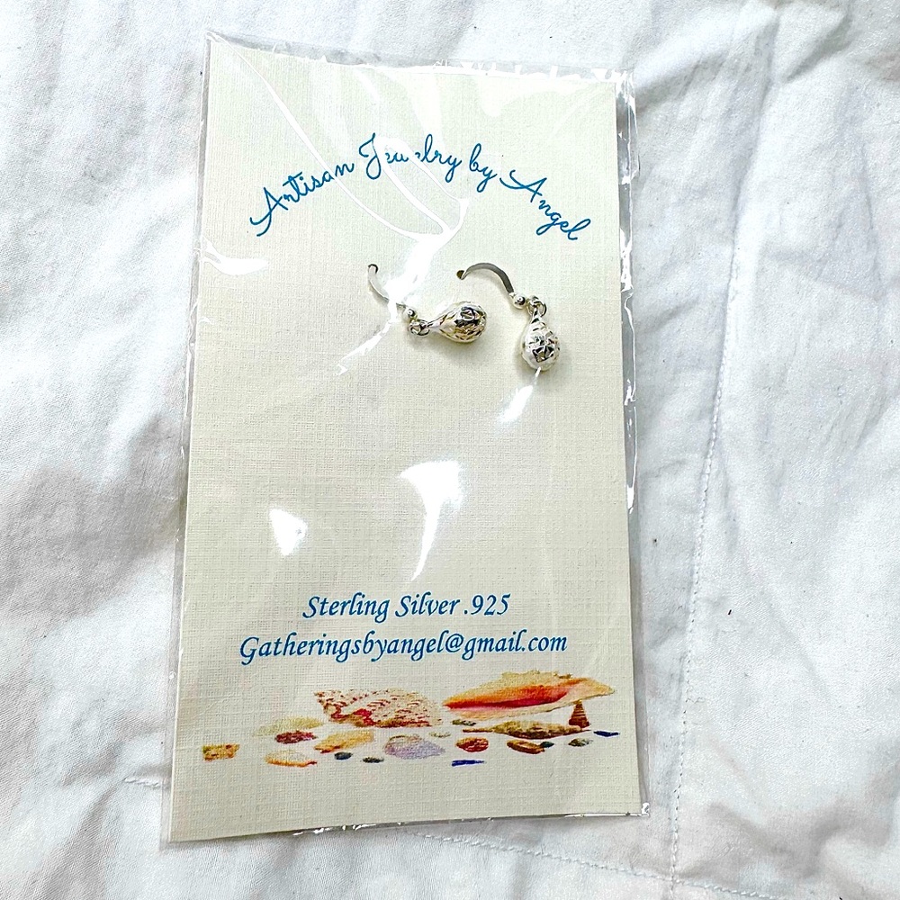 Artisan sterling silver drop earrings